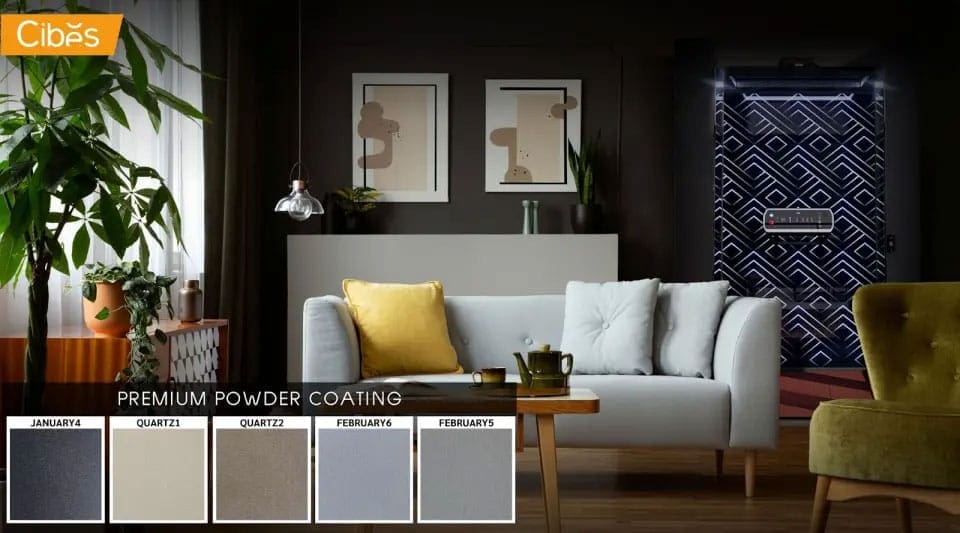 cibes premium powder coating options ลิฟท์บ้าน Cibes มีสีปล่องลิฟท์พรีเมียม รวมกว่า 300 เฉดสีให้เลือก
