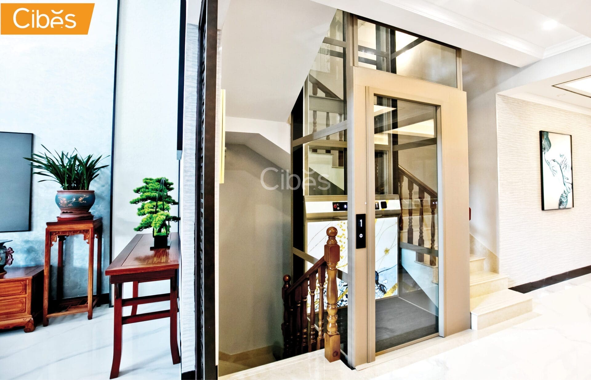 HOME LIFTS – Middle of stairs au ซีเบส ลิฟท์ ลิฟท์บ้านประหยัดพลังงาน ที่เหมาะกับบ้านรักษ์โลก Eco-House
