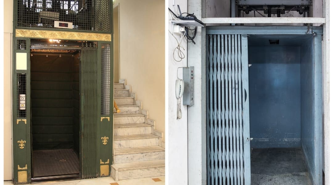 ประตูกรง Cage Doors Cage Doors is old design lift for other country, it is look like jail but it is very safety, strong and durable.