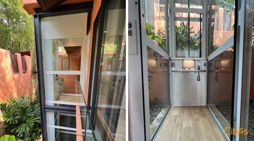 cibes phuket showroom 02 Cibes Lift รุ่น Classic ที่ติดตั้งแบบกึ่งกลางแจ้ง